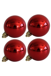 erven plastov vianon gule 10 cm 4ks 42104