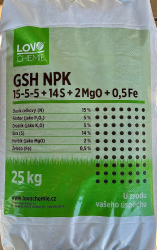 Hnojivo na trvnik 25kg PROFI GSH NPK 15-5-5+14S+2MgO+0,5Fe